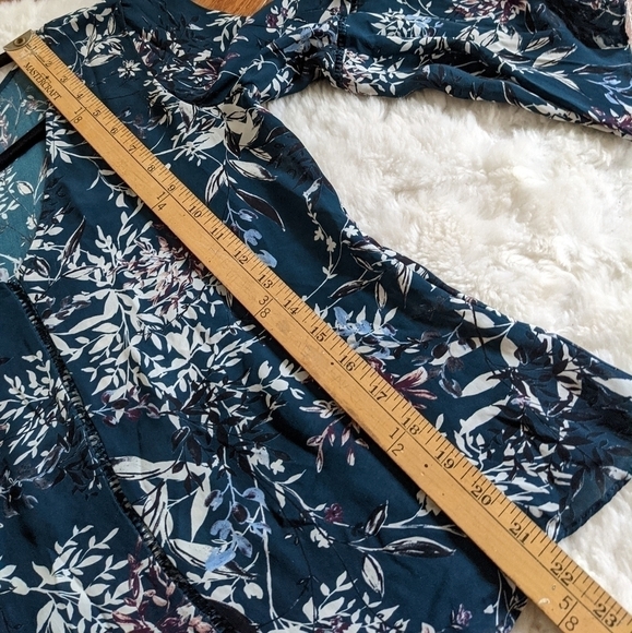 𝅺parker silk blouse v neck floral xs - Picture 15 of 16